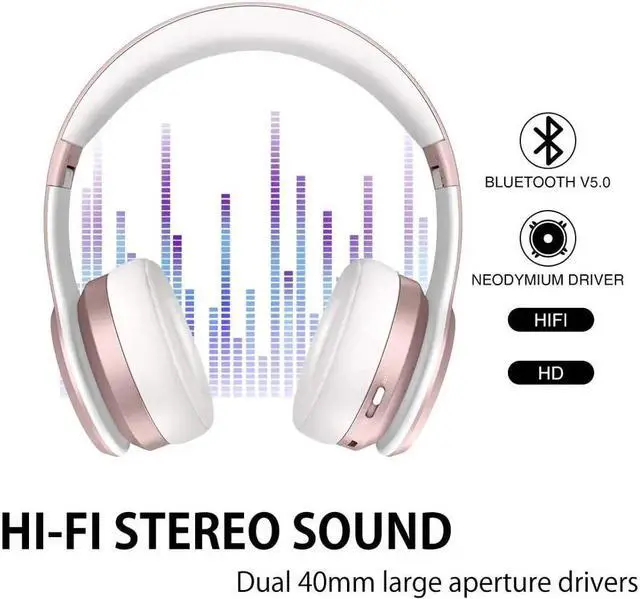 Alt view image 2 of 5 - P26 Bluetooth 5.0 Headphone Foldable Over Ear Stereo Wireless Headset Studio Headphones With Mic TF Card For Phone PC