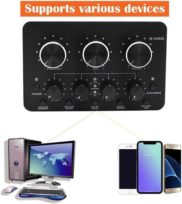 Alt view image 2 of 5 - Live Sound Card BM 800 Microphone Multi Function Interface usb Audio Support Mobile Phone for Computer Accessories