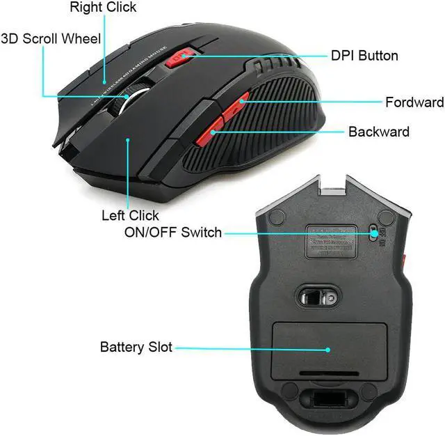 Alt view image 5 of 5 - 2000DPI 2.4GHz Wireless Optical Mouse Gamer for PC Gaming Laptops New Game Wireless Mice with USB Receiver Drop Shipping Mause