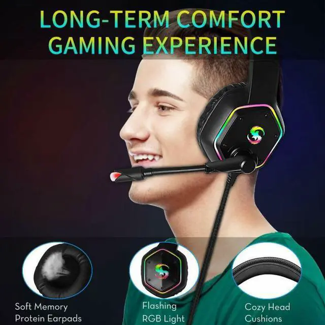 Alt view image 3 of 5 - Lighting Headset K-15 Gaming Headset K15 Gaming Headset LED MIC Headphones For Xbox One,X,S,PS4, Slim,Pro, PC,Laptop,MAC