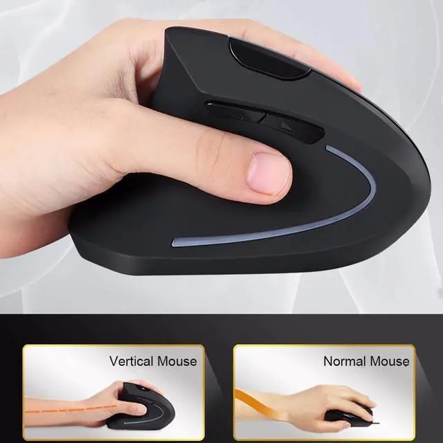 Alt view image 2 of 5 - Left Handed Wireless Vertical Mouse Left Hand Ergonomic Rechargeable Optical Usb Mause 6 Button PC Gaming Mice For Laptop