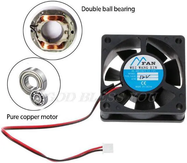 Alt view image 3 of 5 - 12V 2-Pin Cooler Brushless Axial PC CPU Case Cooling Fan 6020 60mmX60mmX20mm Drop Shipping