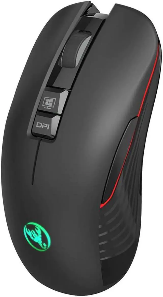 Alt view image 3 of 5 - T30 Black Wireless Gaming Mouse 3600 DPI Adjustable 7-Color Light Gaming Backlight Rechargeable Mouse With TYPE-C Apter