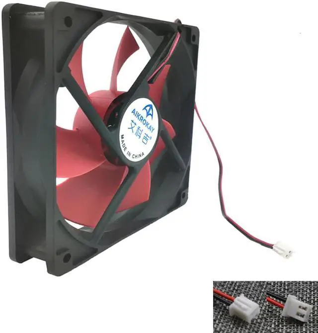 Alt view image 3 of 5 - F12025 120mm PC Cooling Fan Red Blade 12V Desktop Case Fan Cooler 2 Wire 2 Pin Connector for Computer Case/ Power Supply