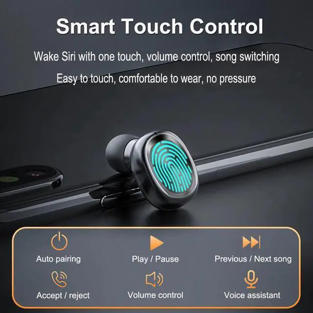 Alt view image 4 of 5 - TWS Bluetooth 5.0 Earbuds Power Display Wireless Earphone HIFI Sport Earbuds with MIC Gaming Music Headset For iOS&Android