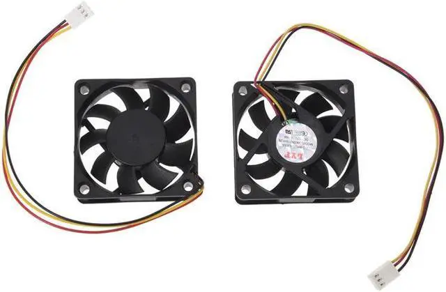 Alt view image 2 of 4 - 60mm 6cm DC 12V 3 Pin Computer Case CPU Cooler Cooling Fan Black 2 Pcs