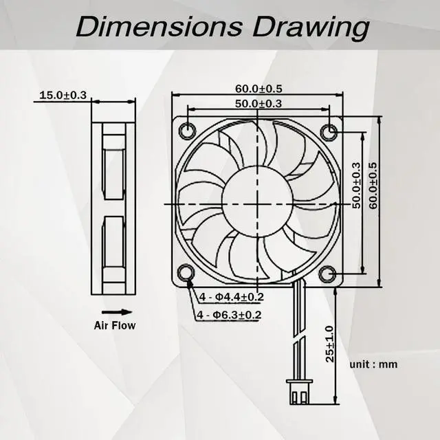 Alt view image 5 of 5 - 2 Pieces 60mm 6015 5V 12V 24V Brushless USB 2PIN 3PIN DC Cooler Fan 60x60x15mm 6015 6cm For Computer PC CPU Case Cooling
