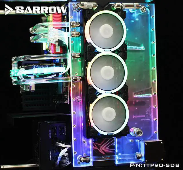 Alt view image 5 of 5 - water cooling box open computer case 2.0 5V TTP90-SDB for Thermaltake Core TT P90 TG, cooler gadget