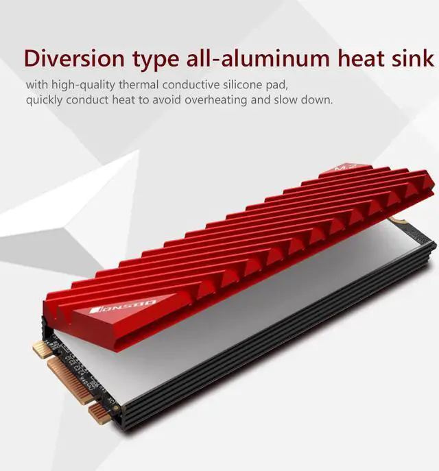 Alt view image 2 of 5 - M.2-3 SSD Heat Sink Heatsink NVME NGFF M.2 2280 SSD Hard Disk Aluminum Heat Sink Radiator Thermal Cooling Pad for Desktop PC
