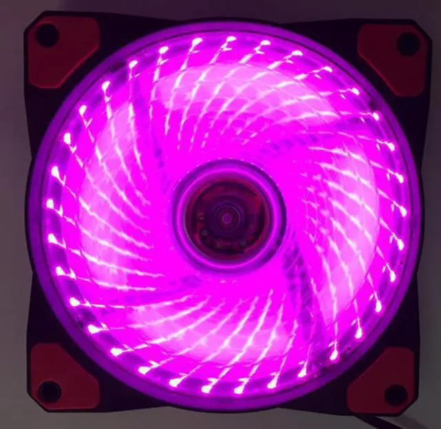 Alt view image 5 of 5 - 15leds or 33LED PC Computer 5color 16dB Ultra Silent  game Case Fan Heatsink Cooler Cooling Rubber 12CM Fan 12v molex 4pin 3p