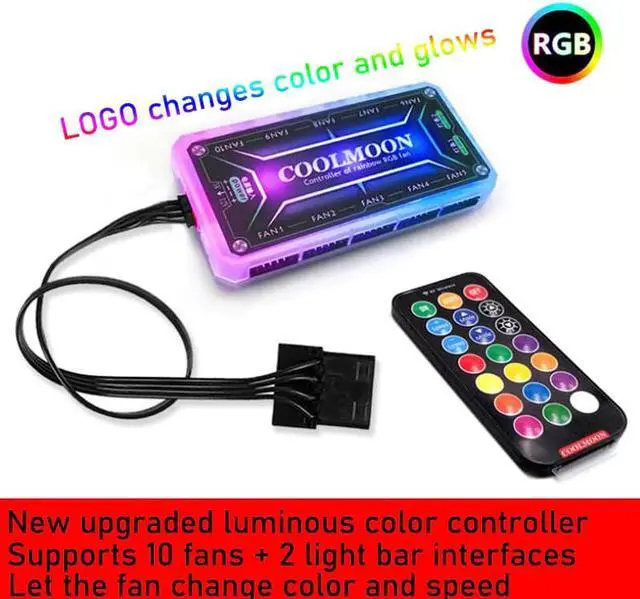 Alt view image 3 of 5 - 120mm PC Computer RGB Adjust LED Fan Cooler 12V 6Pin Quiet Cooling Remote Heatsink Silent Gaming Case Cooler Fan With Controller