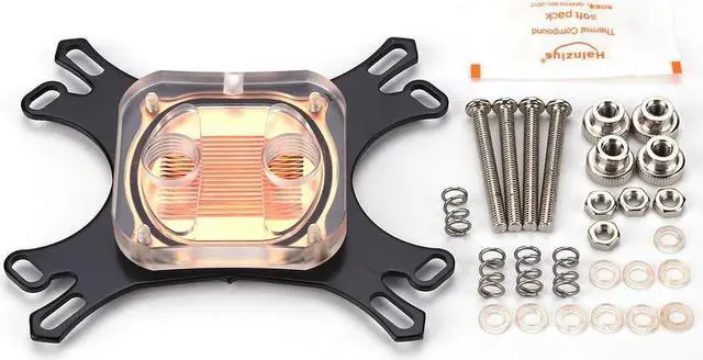 Alt view image 5 of 5 - Water Block Water Cooling Cooler Computer Cooling Radiator for Intel AMD with Mounting Screws Cool Inner Channel