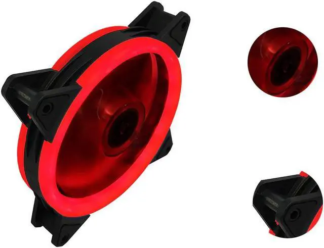 Alt view image 5 of 5 - Computer Cooling Fan 120mm PC Case Fan Cooler Case RGB Double-sided Low Noise 4-Pin LED Light Heatsink Cooler