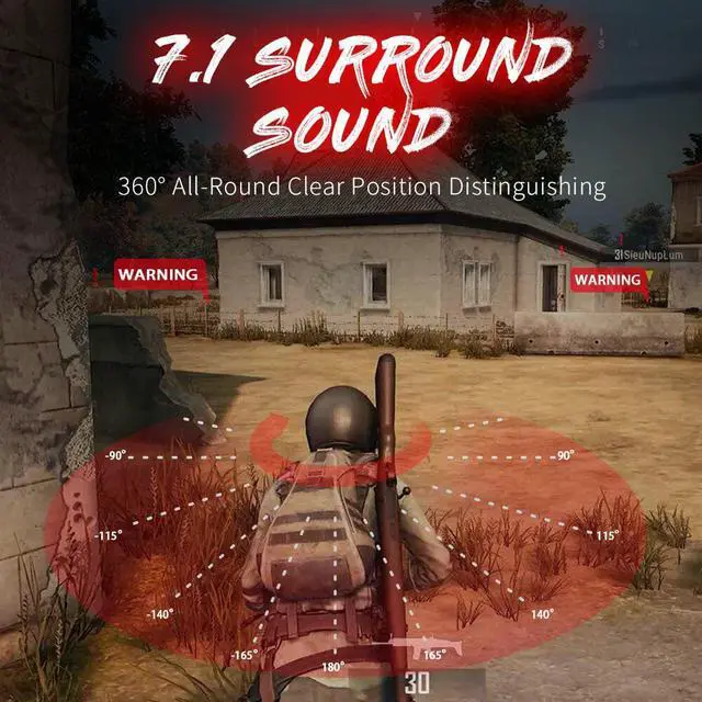 Alt view image 2 of 5 - E3 Gaming Headset Gamer Ultralight Wired Game Headphones 3.5mm/USB Headset 7.1 Surround Casque with Mic For PC/PS4/Xbox