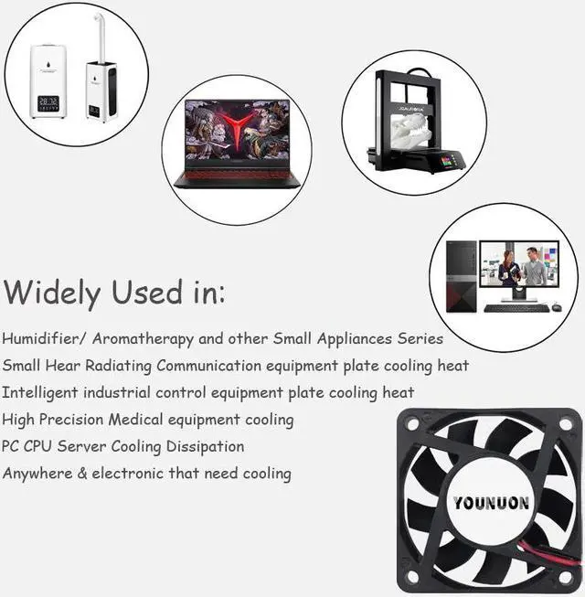 Alt view image 4 of 5 - 2 Pieces 60mm 6015 5V 12V 24V Brushless USB 2PIN 3PIN DC Cooler Fan 60x60x15mm 6015 6cm For Computer PC CPU Case Cooling