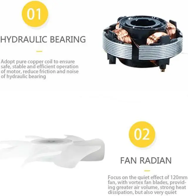 Alt view image 5 of 5 - Radiator Cooler PC Case Fan Cooling LED For 120MM Fan Cooling Fan 3pin Quietly Easy Install Cooler Cooling Computer Fan