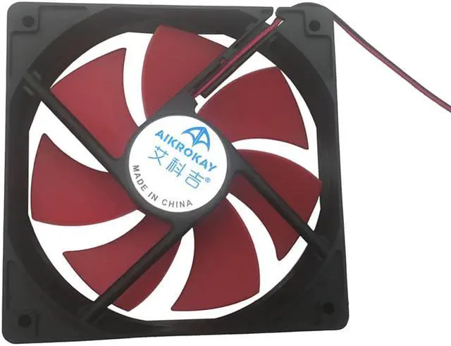 Alt view image 2 of 5 - F12025 120mm PC Cooling Fan Red Blade 12V Desktop Case Fan Cooler 2 Wire 2 Pin Connector for Computer Case/ Power Supply