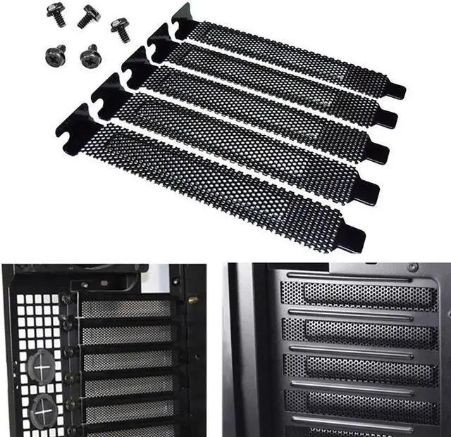 Alt view image 2 of 5 - 5pcs 12mm PCI Slot Cover/PCI Slot Cover Dust Filter Blanking Board Cooling Fan Dust Filter Ventilation PC Computer Case