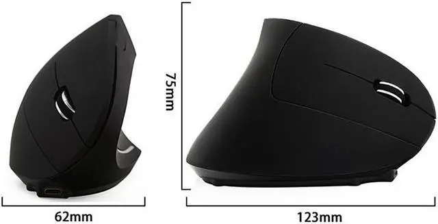 Alt view image 5 of 5 - Wireless Mouse Ergonomic Optical 2.4G 800/1200/1600DPI  Light Wrist Healing Vertical Mice Gaming Mouse Gamer