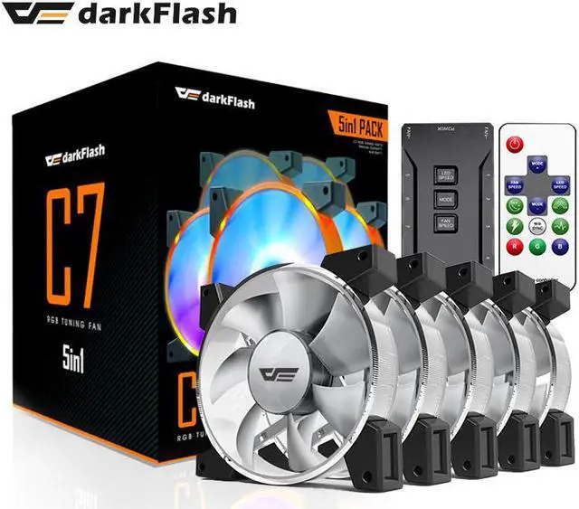 Alt view image 2 of 5 - c7 RGB Fan 120mm LED PC Computer Case Fans RGB Quiet Remote Aura Sync Computer CPU Cooler Cooling Adjust Case Fan