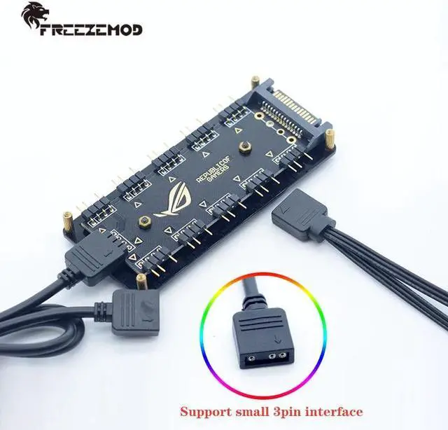 Main image of computer water cooler Symphony 10-way RBW hub supports 5V light fan. KZQ-SZ5