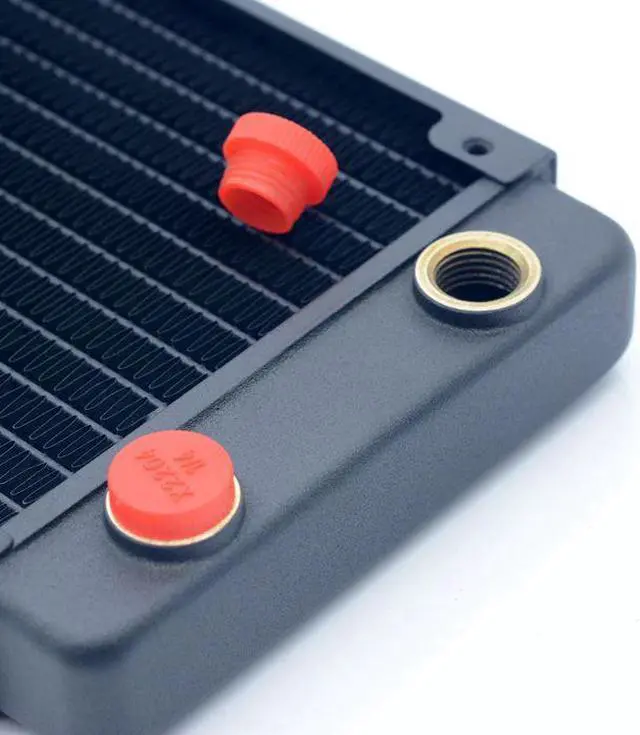 Alt view image 3 of 5 - 120mm Copper Radiator Black/White Piano Paint Water Cooler Heat Sink ROHS Certification For Water Cooling 27mm Thick