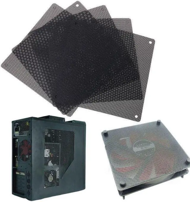 Main image of 5PCS PC Computer Case Fan Cooler Dust Filter Dustproof Mesh 140mm Cuttable PVC Black