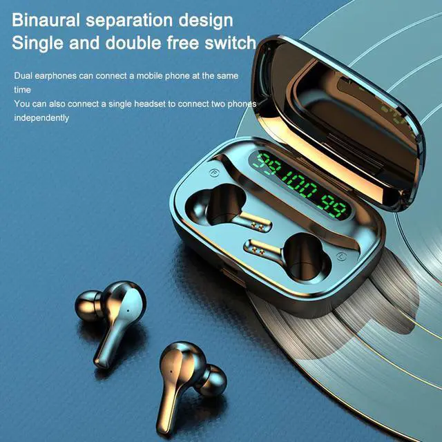 Alt view image 5 of 5 - Bluetooth Earphone Wireless Headphone Sports terproof Earbuds 2000mAh Power Bank Headsets with Microphone For PC/Phone