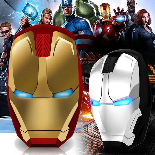 Alt view image 2 of 6 - Iron Man Mouse Wireless Mouse Gaming Mouse Gamer Computer Mice Button Silent Click 800/1200/1600/2400DPI Adjustable computer