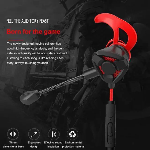 Alt view image 5 of 5 - Phone In-Ear Gaming Headphone with Mic Volume Control 3.5MM