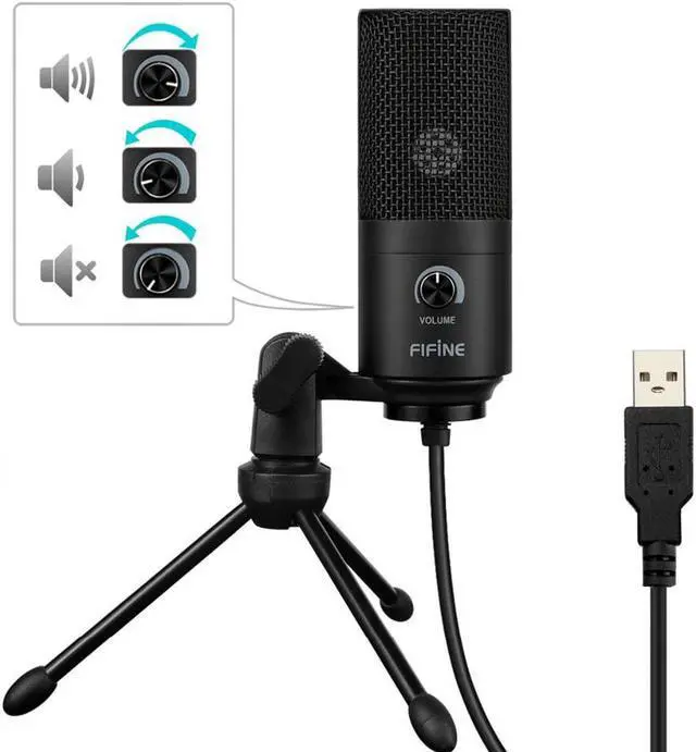 Alt view image 3 of 5 - USB Condenser game Microphone For Laptop Windows Studio Recording Built-in sound card