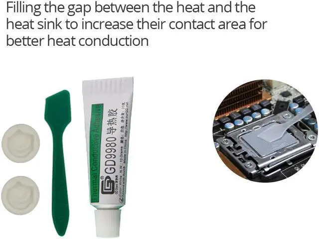Alt view image 3 of 5 - GD9980 Thermal Paste Silicone Heat Sink CPU Cooler Cooling Fan Thermal Conductivity Cooler For Processors PC VGA LCD