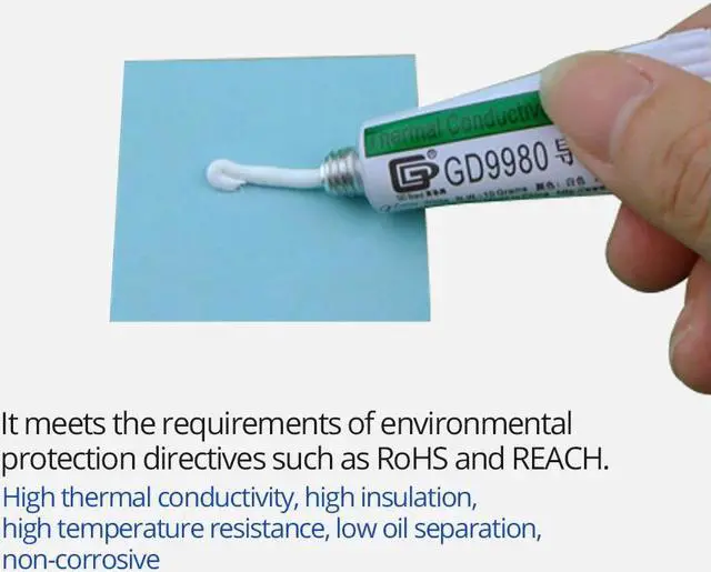 Alt view image 2 of 5 - GD9980 Thermal Paste Silicone Heat Sink CPU Cooler Cooling Fan Thermal Conductivity Cooler For Processors PC VGA LCD