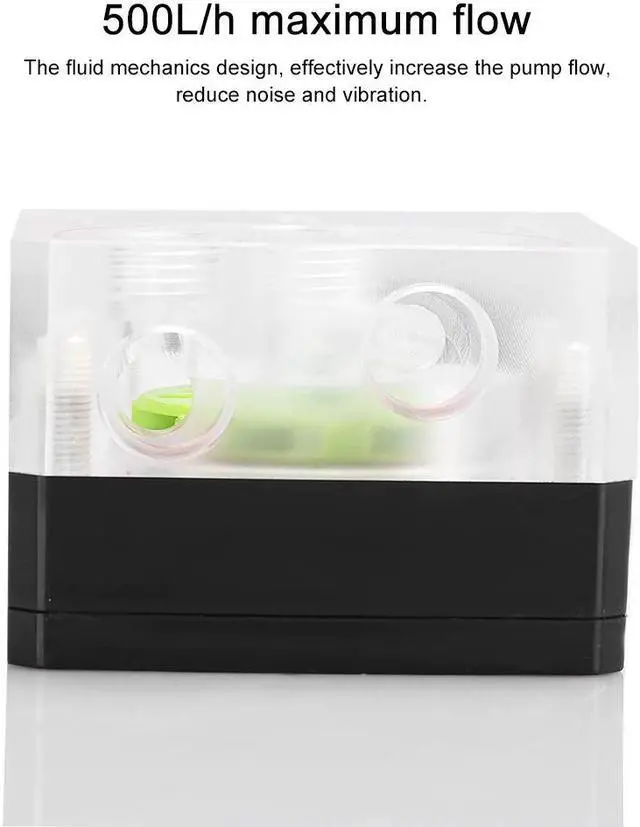 Alt view image 2 of 5 - Quiet Water Cooler Pump Computer Ultra-thin PWM Speed Regulation 3M 500L/H Control Pump Mute Pump for CPU Cooling System