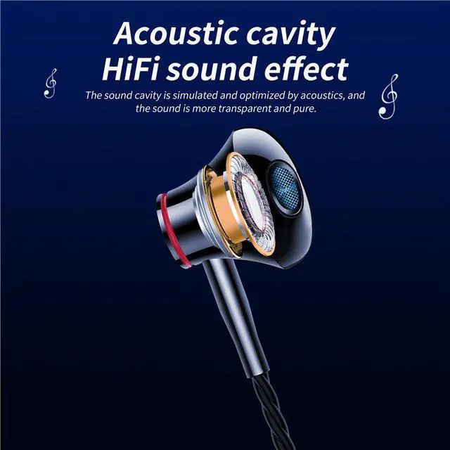 Alt view image 2 of 5 - Wired In Ear Earphones Bass Headset Elbow Plug for Mobile Gaming Movie Music Sports Travel with Microphone and Wire control