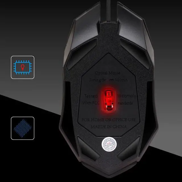 Alt view image 3 of 5 - RGB Backlight Gaming Mouse 1600 DPI 4 Programmable Buttons USB Wired Mice for LOL Game Player for PC Laptop