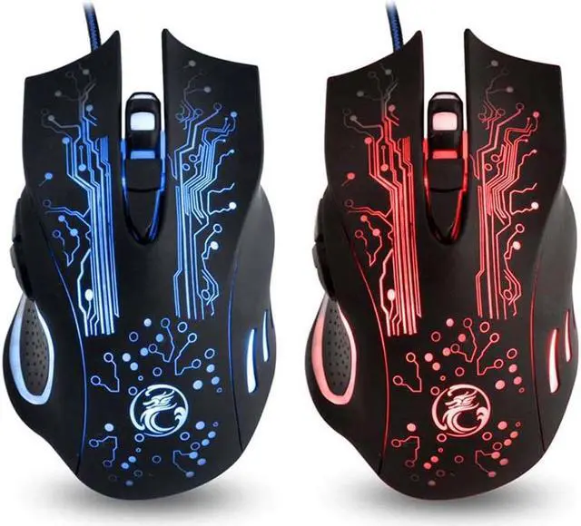 Alt view image 5 of 5 - Gaming Sport Headset Stereo Bass Heaphone Microphone LED Light for PS4 Xbox One PC+5000DPI 6 Buttons Pro Gaming Mouse