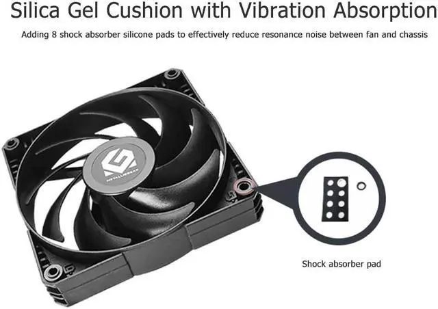 Alt view image 5 of 5 - 120mm Computer Chassis Cooler Fan Heatsink Universal 4Pin PWM PC Case Cooling Radiator for Computer Chassis