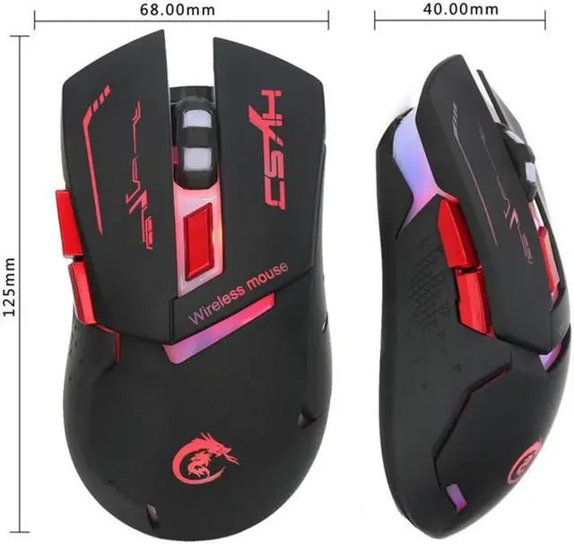 Alt view image 5 of 5 - Mouse Gaming 2.4GHz USB Computer Mice Opto-electronic Mouse  Glow Adjustable 1200/1600/2400 DPI For Laptop PC
