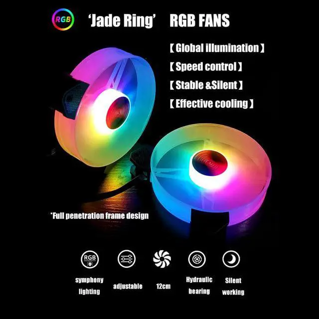 Alt view image 2 of 5 - 12CM RGB Fan 5V Music Rhythm A-RGB Chassis Quiet Fan AURA SYNC Kit Musical Control Water Cooler Custom For Mod 120mm