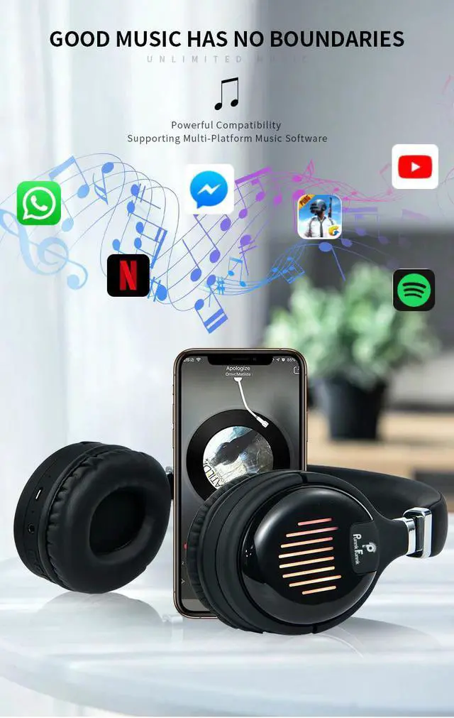 Alt view image 3 of 5 - Bluetooth Headphones Active Noise Cancelling Wireless & Wired Headset With Mic Deep Bass Stereo Sound Earphone For mobile PC