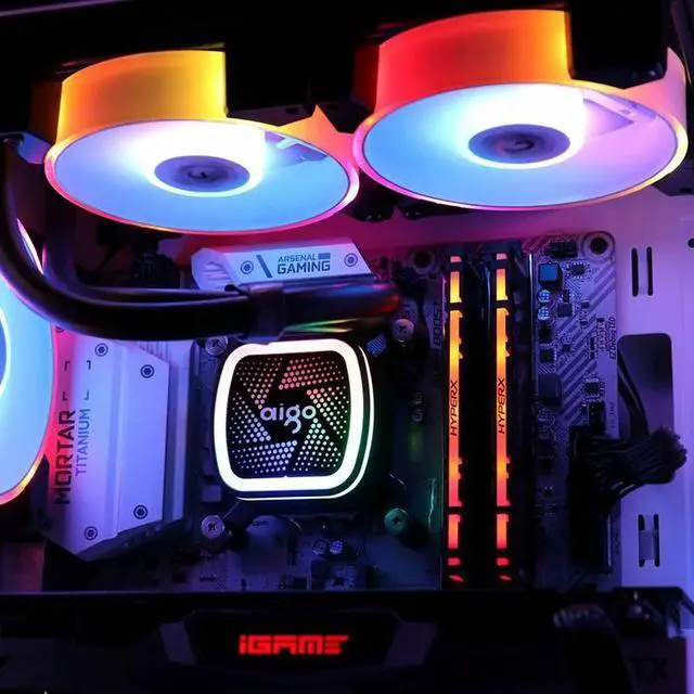 Alt view image 5 of 5 - Intelligent Computer RGB Fan PC Case Cooler Cooling 120mm Fans RGB Adjust 3P-5V AURA SYNC Light Quiet CPU Cooling LED Fan