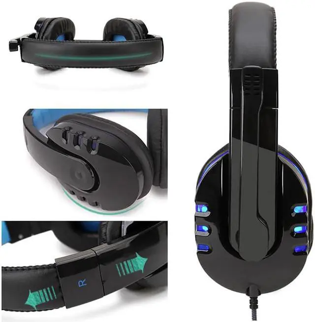 Alt view image 5 of 5 - Light Gaming Over ear Headset Gamer casque Deep Bass Game Headphones Earphone for Computer PC PS4 XBox audifonos gamer fones