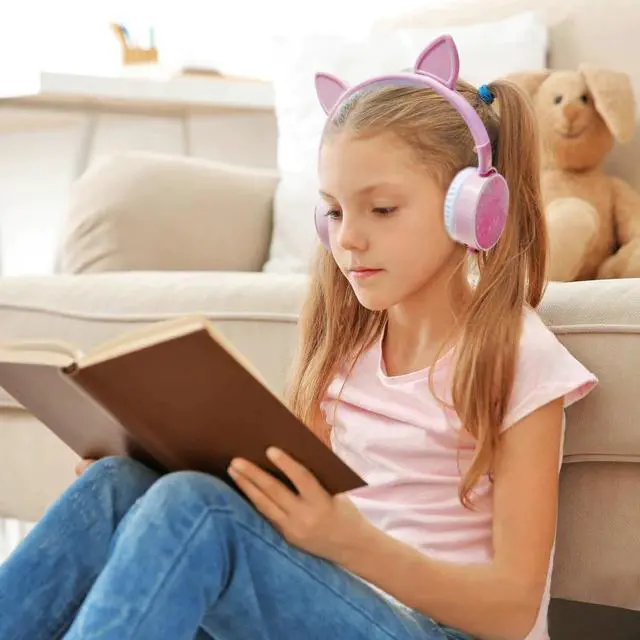 Alt view image 3 of 5 - Cat Ear Wired Headphones Hourglass Glitter Style Women Girl Music Gaming Headset For Mobile Phone Computer PC 3.5mm Jack