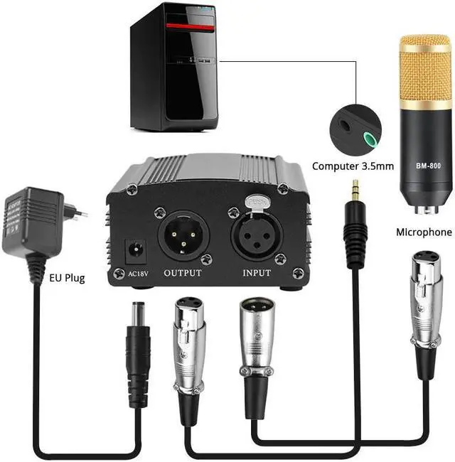 Alt view image 5 of 5 - BM800 Condenser Microphone Studio Recording Kits For Computer Cell Phone Bm 800 Karaoke Microphone With Sound Card