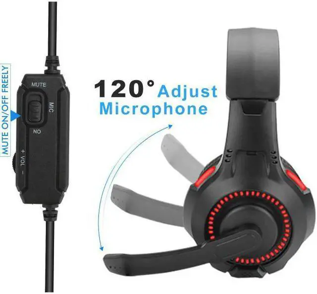 Alt view image 5 of 5 - Symphony Lights Headphones Professional Gaming Headset With Mic Headphones For PC Laptop PS4 Slim Pro Xbox One Switch Hot