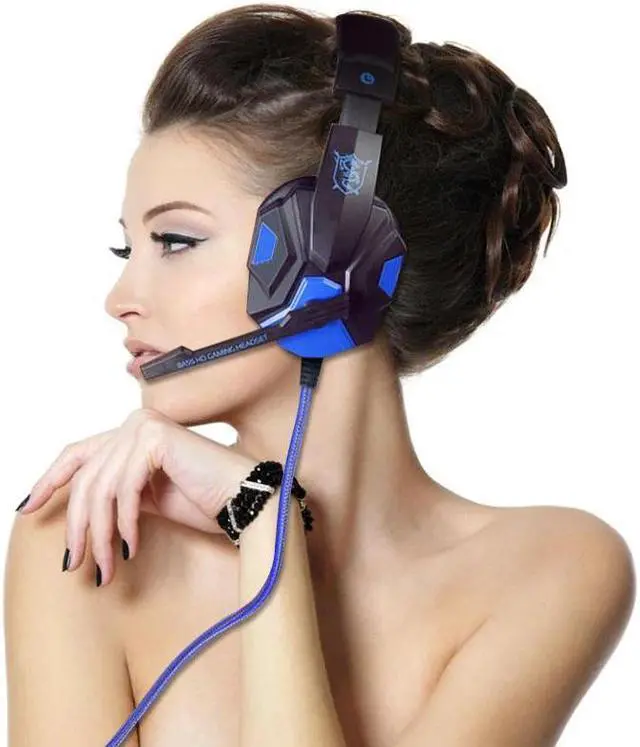 Alt view image 5 of 5 - Light Wired Gaming Headset PC Music Stereo Earphones Headset With Microphone For PS4/XBOX ONE Computer Gamer Headphone 3.5mm