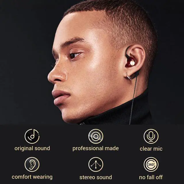 Alt view image 5 of 5 - In-ear Earphones Wired Headphones Sport Earphone 5d Stereo Surround Bass Headset Gaming Earbuds for Redmi  Phone
