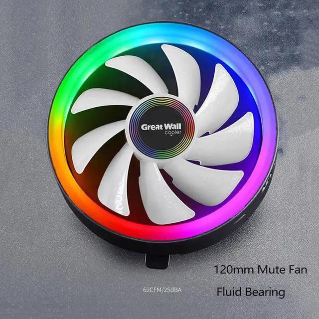 Alt view image 3 of 5 - Pro CPU Cooler RGB Computer Heatsink 12V LED Radiator for PC 120mm Intel LGA 1151 AMD AM4 AM3 FM2 CPU Cooling Fan