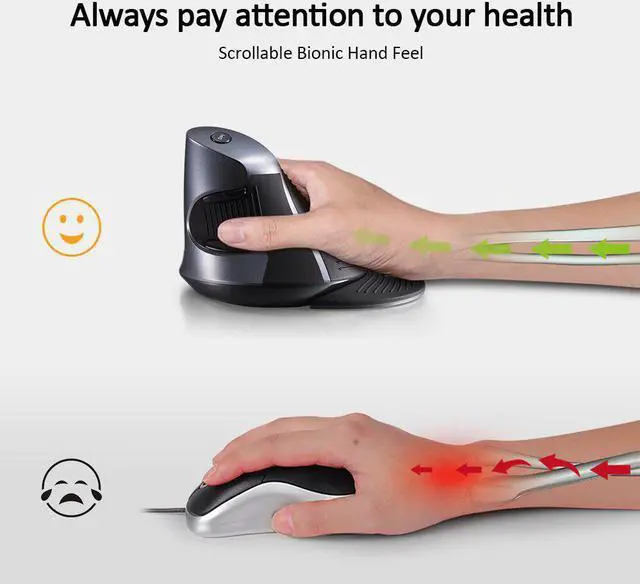 Alt view image 2 of 5 - M618 Ergonomic Vertical Mouse Wireless 6 Button 600/1000/1600 DPI USB Optical Mause Computer Gaming Mice For Laptop PC